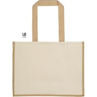 Sunset cotton and jute shopping bag