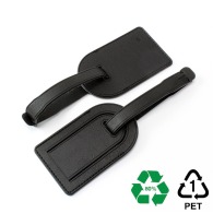 Small luggage tag with rPET flap