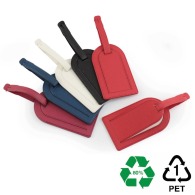 Large luggage tag with rPET flap