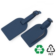 Small luggage tag with rPET flap