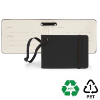 Luggage tag with elastic band in rPET