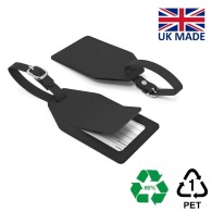 Luggage tag with rPET flap