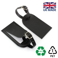 Luggage tag with rPET flap