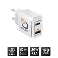 20W Ultra-Fast USB and USB-C Mains Charger
