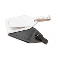 Luggage tag with flap in PU, rPET or leather