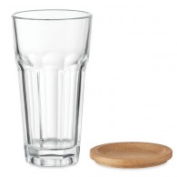 Glass with bamboo lid