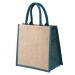 Product thumbnail Jute bag with cotton handles - coloured gussets 0