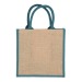 Product thumbnail Jute bag with cotton handles - coloured gussets 1
