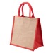 Product thumbnail Jute bag with cotton handles - coloured gussets 2