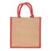 Product thumbnail Jute bag with cotton handles - coloured gussets 3
