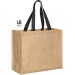 Product thumbnail Jute shopping bag with paros coloured handles 2