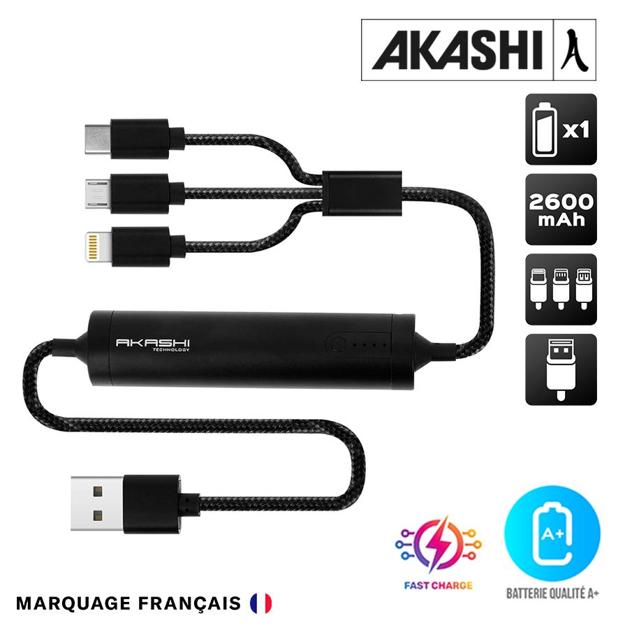 Chargeur secteur USB-C compact avec câble USB-C vers Lightning